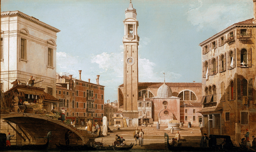 View of campo dei santi apostoli in Venice (oil on canvas, 1731-1735)