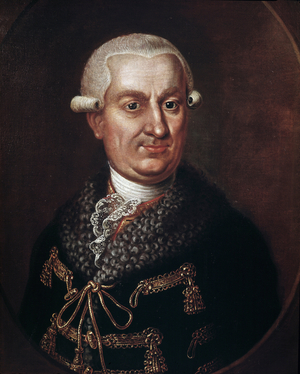 Portrait of Count Franz Anton von Nostitz-Rieneck (1725-1794) founder of the State Theatre of Prague in 1783 (Portrait of aristocrat Frantisek Antonin Count Nostitz Rieneck who built Estates Theatre or Stavovske divadlo, Prague) Anonymous painting, 18th century - Prague, Mozartien Museum