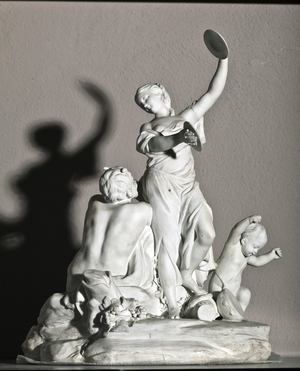 Statue of satyre, bacchante and putto , 1773 (Ceramic sculpture)
