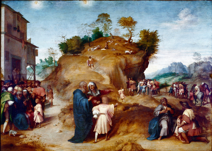 History of Joseph, son of Jacob: “” Joseph interpreting his father's dreams”” Painting on wood by Andrea del Sarto (1486-1530) 1515-1517 Dim. 98x135 cm Florence, Palazzo Pitti, Galleria Palatina