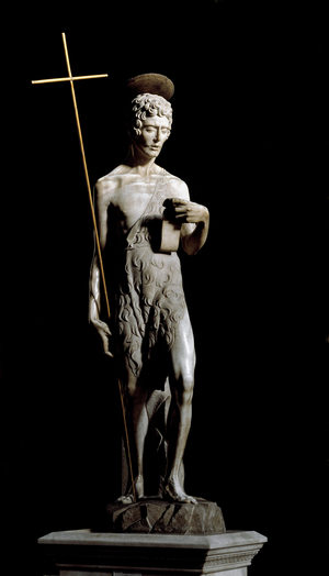 Saint John the Baptist (St John the Baptist) Sculpture of the School of Donatello, 15th century Florence, Museo Nazionale del Bargello