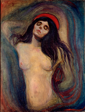 Madonna Painting by Edvard Munch (1863-1944) 1893-1894 Sun. 90x68,5 cm Oslo, Kommunes Kunstsamlinger Munch-Museet (Musee Munch)