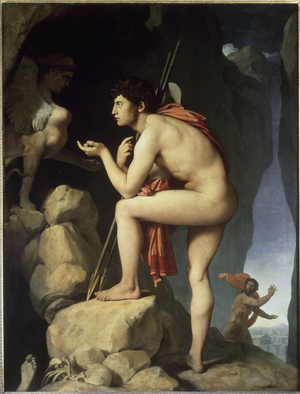 Oedipus and the sphinx, 1808 (oil on canvas)