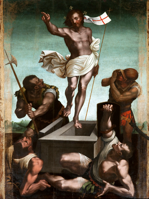 The resurrection, 16th century (painting on wood)