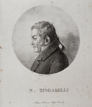 Portrait of Nicola Antonio Zingarelli (engraving, 19th century)
