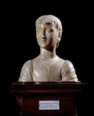 Young man Sculpture by Desiderio da Settignano (ca. 1430-1464) 1450-1455 Dim 40x34,5 cm Florence, Museo Nazionale del Bargello