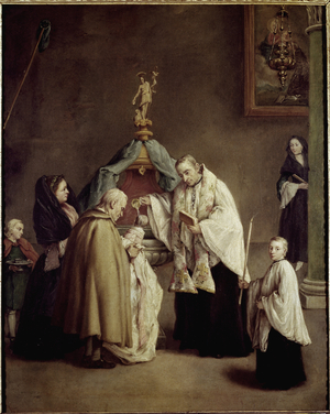 The baptism, 18th century (oil on canvas)