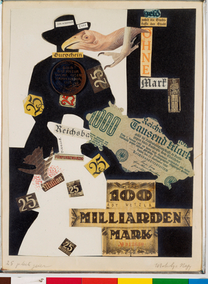 25 Pleite Geier (The 25 vultures of Bankruptcy) Collage by Laszlo Moholy-Nagy (Moholy Nagy) (1895-1946), 1922-1923. Schwarz Collection - Courtesy Mudima