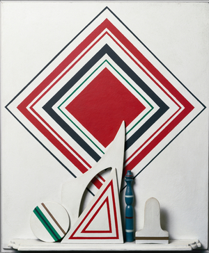 Shelf with rhomboidal decoration, 1964 (Painted wood)