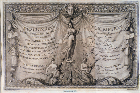 Frontispiece of the Gabinetto armonico by Filippo Bonanni, 1776
