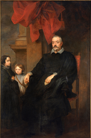 Portrait of Genois nobles with two young girls Painting by Antonie Van Dyck (1599-1641) 1621-1627 Sun. 223,5x148,5 cm Private collection