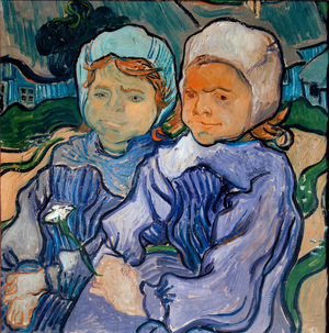 Two little girls, june 1890 (oil on canvas)