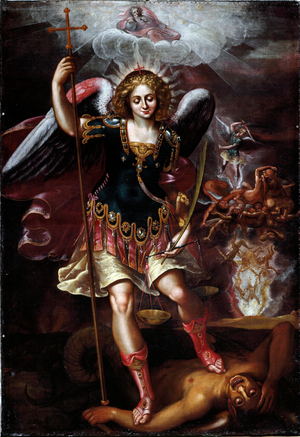 The Archangel Saint Michael (oil on wood, 17th centruy)