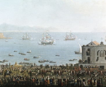 Piedigrotta feast in Naples on September 8th Detail of the royal procession - Painting of the beginning of the 19th century - Museo Nazionale di San Martino Naples