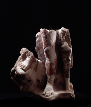 Terracotta pediment representing the legs of a man, 5th-4th century BC