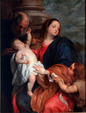 The Holy Family Painting by Antonie Van Dyck (1599-1641) 1621-1625 approx. Sun. 123x94 cm Genes, collection Banca Carige