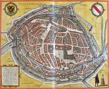 Plan de Strasbourg (Argentoratum), France (etching, 1572-1617)