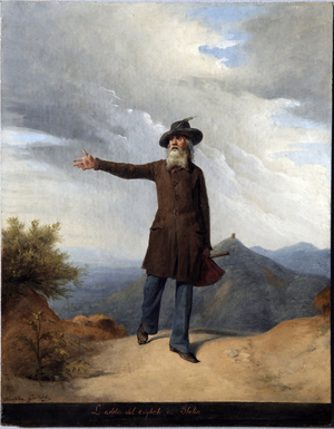 The farewell to the exile. With Giuseppe Mazzini forced to exile in Switzerland in 1831 (painting, 19th century)