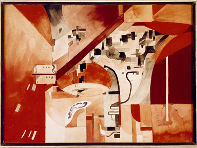 View of New-York head down (Watercolour, 1912)