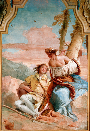Angelique et Medor - Illustration for 'The Furious Roland' (fresco)