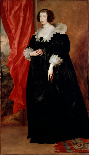 Portrait of Margaret of Lorraine (1613-1662), Duchess of Orleans and Alencon Painting of Antoine (Antoon or Anton) Van Dyck (1599-1641), 1634-1635 Dim. 203x115 cm Florence, Galleria degli Uffizi (Offices) - Portrait of Marguerite of Lorraine (1613-1662), Duchess of Orleans Alencon. painting by Anton Van Dyck (1599-1641), 1634-1635, 203-115 cm. Uffizi Gallery, Florence Italy