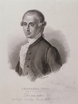 Portrait of Leonardo Vinci (engraving, 18th century)