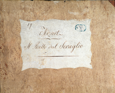 Cover of the score for  Die Entfuhrung aus dem Serail, opera by Mozart, Lichtenthal version (1838)