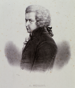 Portrait of Wolfgang Amadeus Mozart, 19th century (engraving)