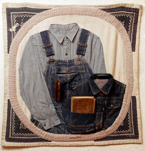 Like father, like son. 1967 (Mixed media, collage of fabrics)