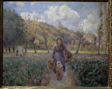 In the vegetable garden Painting by Camille Pissarro (1830-1903) 1881 Dim 45,5x55 cm Prague National Gallery