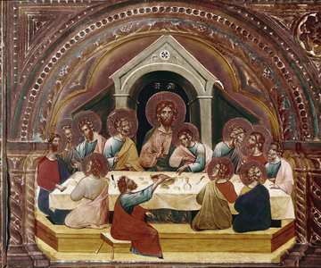 The Last Supper, detail of the polyptic of Santa Chiara (oil on wood, circa 1350)