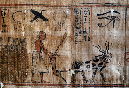 Agriculture, plowing and the eye of Horus, 1070-945 BC (papyrus)