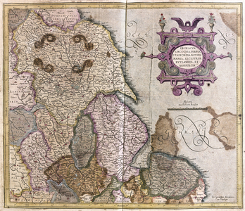 Yorkshire, Lincolnshire, Staffordshire, Nottinghamshire, Leicestershire, Rutland and Norfolf, Great Britain, 1595 (engraving, 1596)
