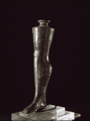 Bronze leg shaped unguentarium, 7th century BC