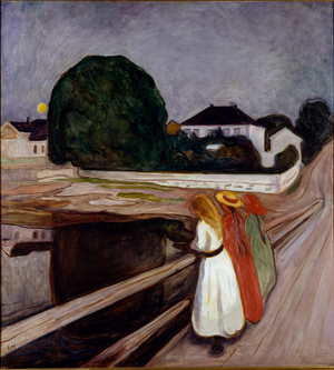 Young Girls on the Bridge, 1901 (oil on canvas)