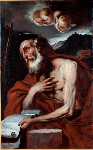St Jerome (oil on canvas, 17th century)