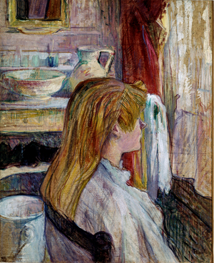 Woman at the window. (oil on paper)