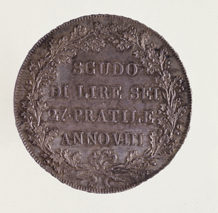 Silver ecu from Milan. 16/06/1800. Diam. 3.9 cm Naples, museo archeologico