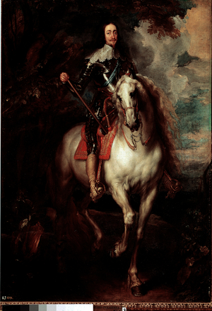 Equestrian portrait of Charles I Stuart, King of England, 17th century (oil on canvas)