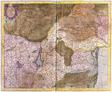 Gulf of Venice to Tirol, centered on Lago di Garda and Verona, Italy (engraving, 1596)