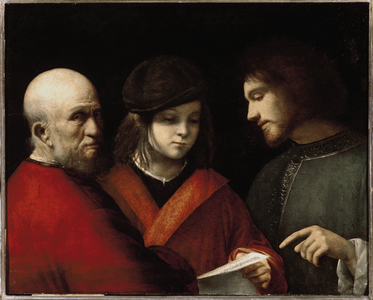 The Three Ages of Man - The Three States of Man - Oil on panel, circa 1500