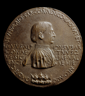 Medal of Alfonso V of Aragon (called the Magnanimous or the Great), 1449. (Bronze)
