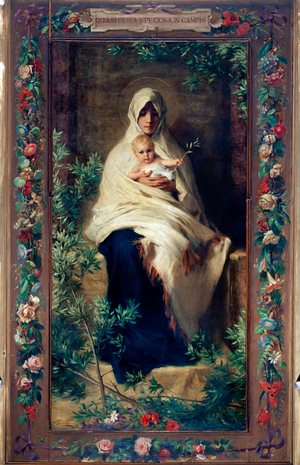 Our Lady of the Olive Tree Painting by Niccolo Barabino (1832-1891) 19th century Genes, Chiesa di Santa Maria della Cella