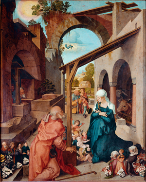 Altarpiece Paumgartner: “” Nativite”” Painting by Albrecht Durer (1471-1528) 1504 approx. Dim. 155x126 cm Munich, Alte Pinakothek
