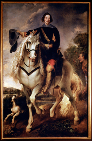 Equestrian portrait of a captain with his moorish page (oil on canvas, c.1635)