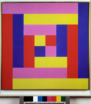 Progression of four equal groups (oil on canvas, 1966