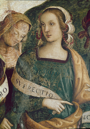 The Persian Sibyl. Detail of The eternal father surrounds prophets and sibyls (fresco, 1498-1500)