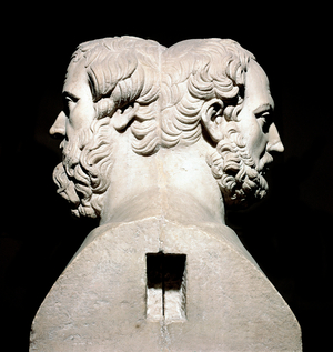 Double Bust of Greek historians Herodotus and Thucydides (marble)