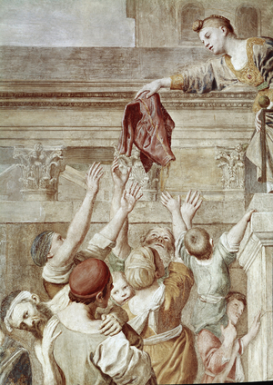 Story of St Cecilia: Aumone of St. Cecilia, detail (Fresco, 1614-1617)