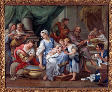 The Birth of St John the Baptist (Birth of St John the Baptist) Painting by Sebastiano Conca (1680-1764) 18th century Museo dell'Abbazia di Montecassino Italy